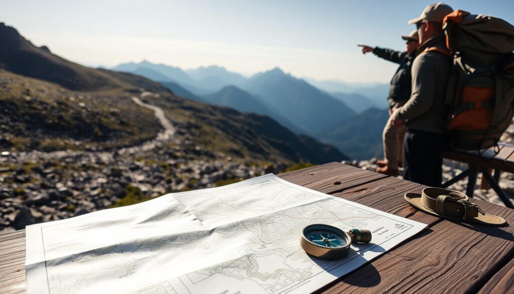 Bergführer oder Wanderkarte