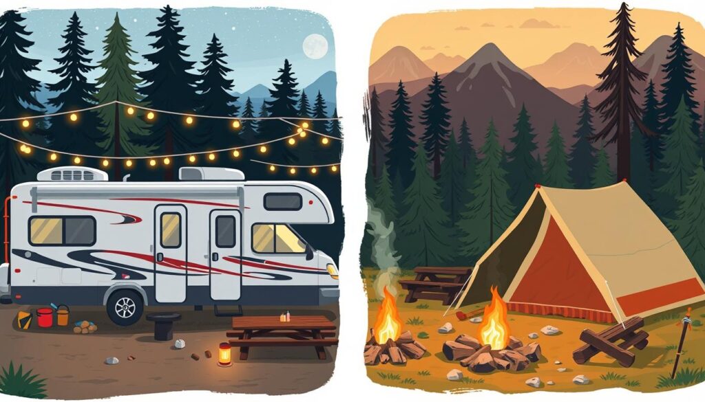 RV vs. tent camping comparison