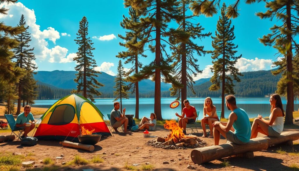 camping with friends